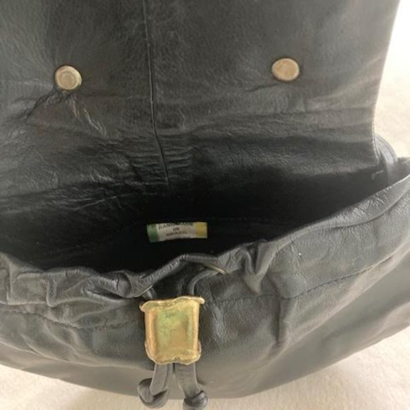 Vintage Copa Collection Brutalist Amethyst Brass Black leather 1970s bag - Picture 6 of 6